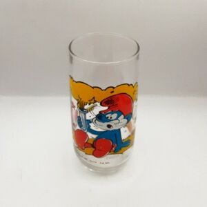 Vintage 1982 Peyo Papa Smurf Glass 6"